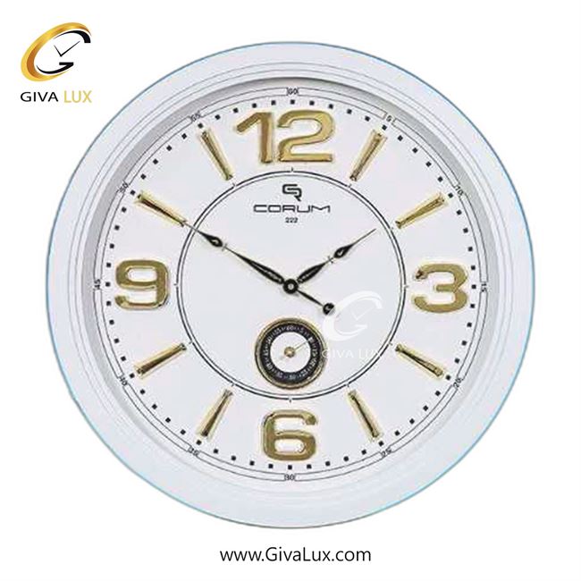 ساعت دیواری اورجینال کوروم PVC سفید| کد رفرنس 222