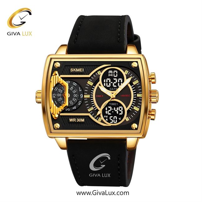 ساعت مچی اورجینال مردانه اسکمی (Skmei) چهار زمانه طلایی | مشکی| مشکی| کد رفرنس 2229