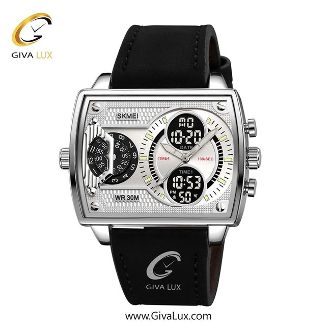 ساعت مچی اورجینال مردانه اسکمی (Skmei) چهار زمانه نقره ای | مشکی| نقره ای| کد رفرنس 2229