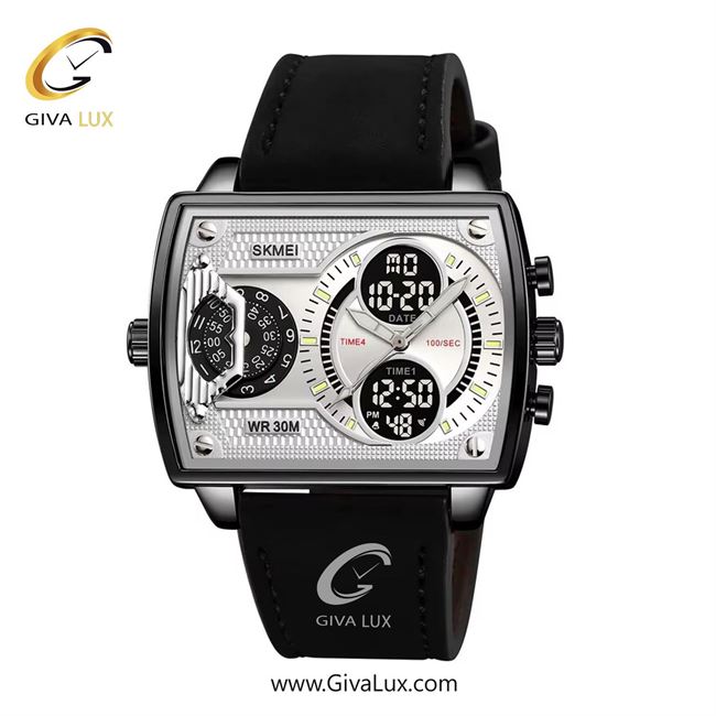 ساعت مچی اورجینال مردانه اسکمی (Skmei) چهار زمانه تیتانیوم | مشکی| نقره ای| کد رفرنس 2229