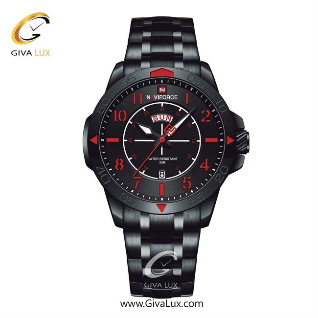 ساعت مچی اورجینال مردانه ناوی فورس|Naviforce|نوی فورس|نیوی فورس مشکی | مشکی| مشکی| کد رفرنس NF9204 B/R/B