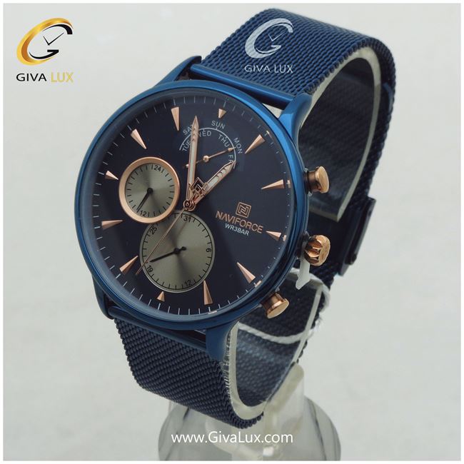 ساعت مردانه سه موتوره سورمه ای ناوی فورس مدل NF3010