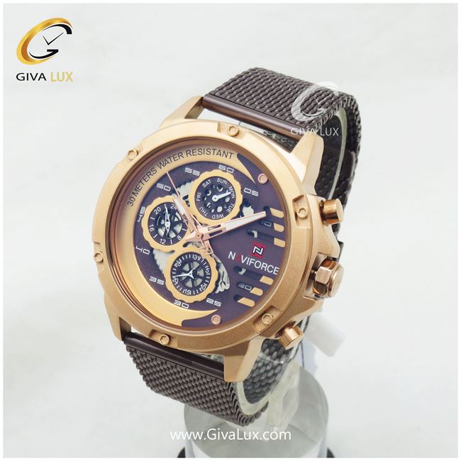 ساعت مچی اورجینال سه موتوره فول تایم ناوی فورس مدل NF۹۱۱۰M