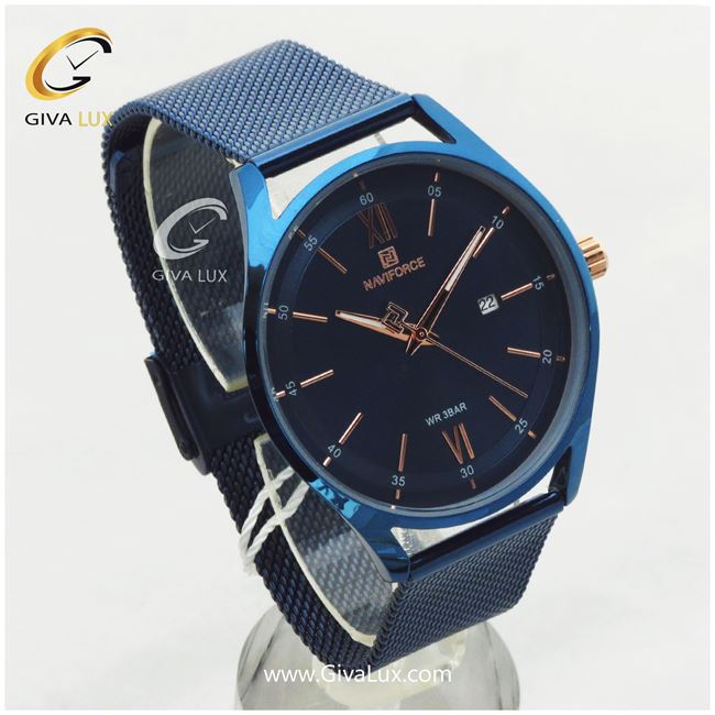 ساعت مردانه  بند حصیری سرمه ای نوی فورس مدل NF3013G