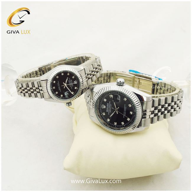 ساعت مچی ست فول استیل رولکس مدل دیت جاست نقره ای | نقره ای| مشکی|