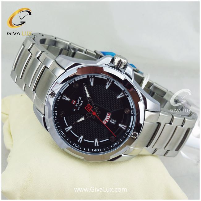 ساعت مچی اورجینال مردانه ناوی فورس|Naviforce|نوی فورس|نیوی فورس نقره ای | نقره ای| مشکی| کد رفرنس NF9161