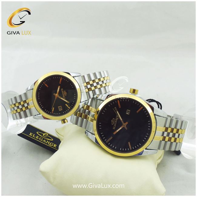 ساعت مچی ست مردانه و زنانه الگانس بند فلزی طرح رولکسی