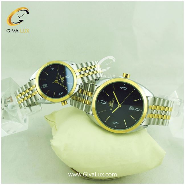 ساعت مچی ست مردانه و زنانه الگانس بند فلزی طرح رولکسی