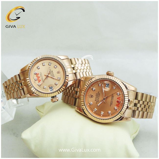 ساعت مچی ست فول استیل رولکس مدل دیت جاست رزگلد | رزگلد| رزگلد|