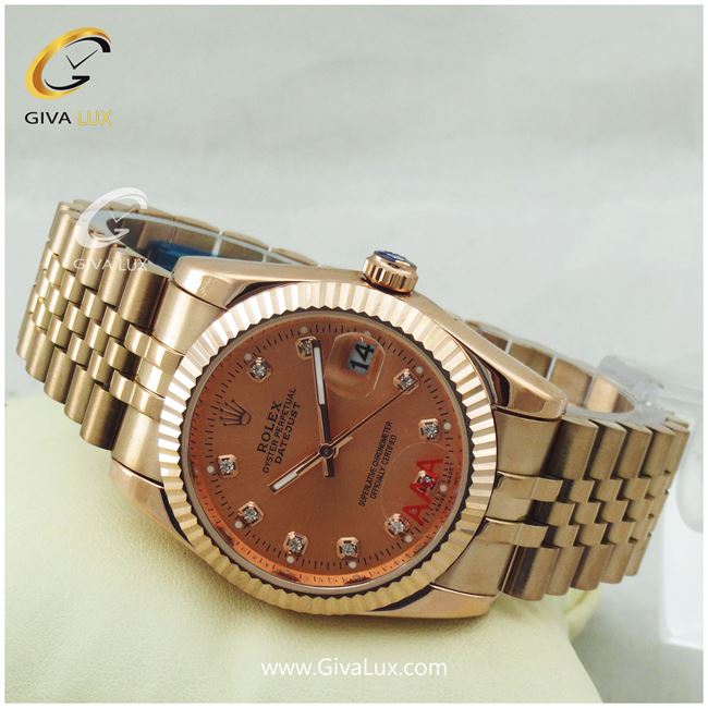 ساعت مچی مردانه فول استیل رولکس مدل دیت جاست رزگلد | رزگلد| رزگلد|