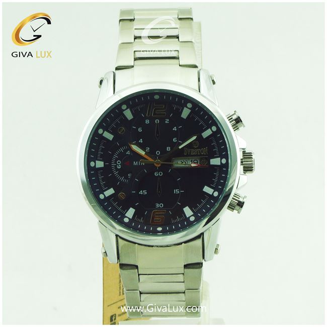 ساعت مچی مردانه طرح سه موتوره سوستون ضد آب نقره ای 