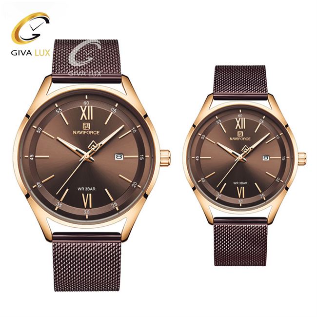 ساعت مچی اورجینال ست-زنانه-مردانه ناوی فورس|Naviforce|نوی فورس|نیوی فورس رزگلد | کافی| کافی|