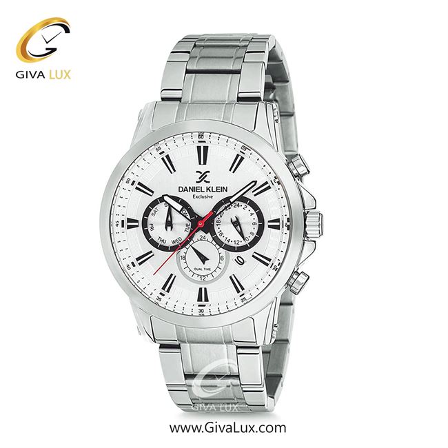 ساعت مچی اورجینال مردانه دنیل کلین سه موتوره کرنوگراف نقره ای | نقره ای| نقره ای| کد رفرنس DK12224-1