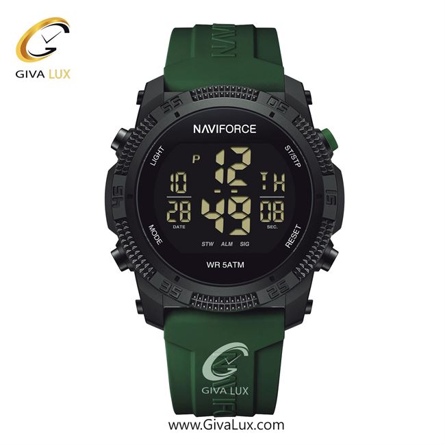 ساعت مچی اورجینال مردانه ناوی فورس|Naviforce|نوی فورس|نیوی فورس مشکی | سبز| مشکی| کد رفرنس NF7104-B/GN