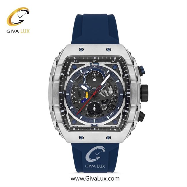 ساعت مچی اورجینال مردانه فروچی Ferrucci سه موتوره کرنوگراف نقره ای | سرمه ای| دودی|تیتانیوم| کد رفرنس FCF 23004S.4