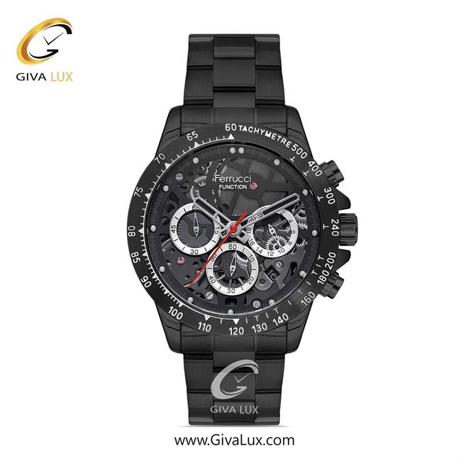 ساعت مچی اورجینال مردانه فروچی Ferrucci سه موتوره کرنوگراف مشکی | مشکی| مشکی| کد رفرنس FCF 23009M.4