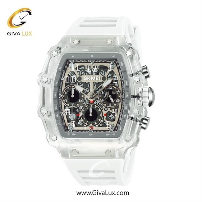 ساعت مچی اورجینال مردانه اسکمی (Skmei) سه موتوره کرنوگراف طوسی | سفید| طوسی| کد رفرنس 2305