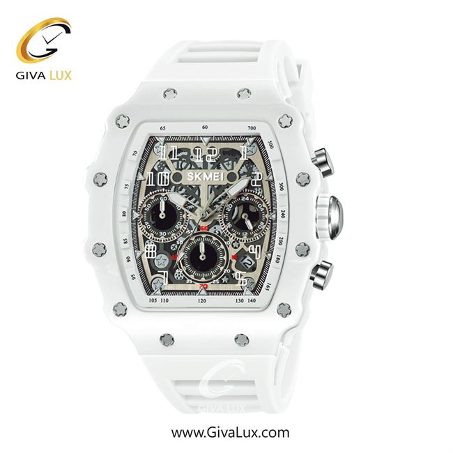 ساعت مچی اورجینال مردانه اسکمی (Skmei) سه موتوره کرنوگراف سفید | سفید| طوسی| کد رفرنس 2305