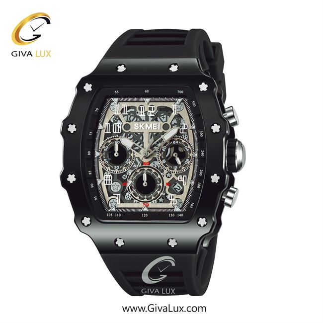 ساعت مچی اورجینال مردانه اسکمی (Skmei) سه موتوره کرنوگراف مشکی | مشکی| طوسی| کد رفرنس 2305