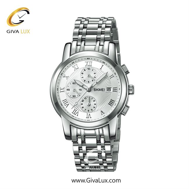 ساعت مچی اورجینال مردانه اسکمی (Skmei) سه موتوره کرنوگراف نقره ای | نقره ای| نقره ای| کد رفرنس 2306