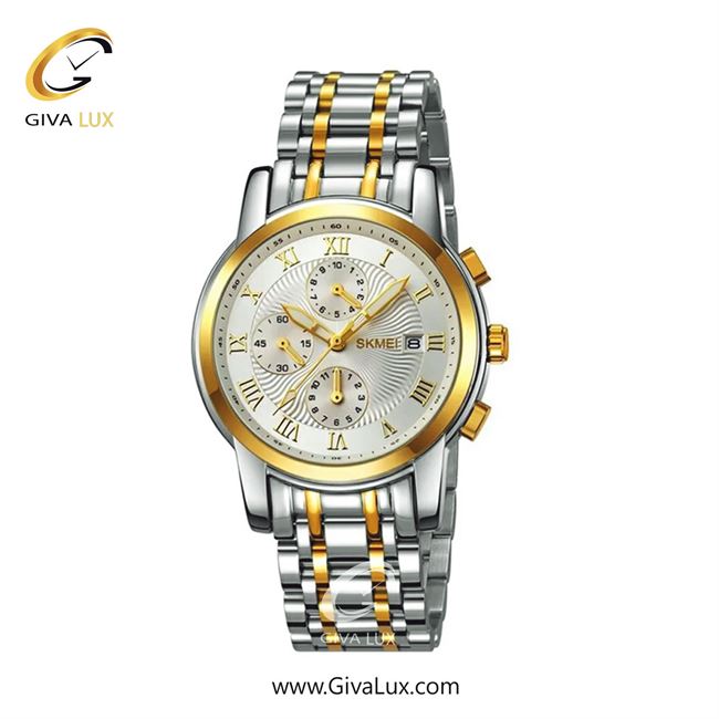 ساعت مچی اورجینال مردانه اسکمی (Skmei) سه موتوره کرنوگراف طلایی | طلایی-نقره ای| نقره ای| کد رفرنس 2306