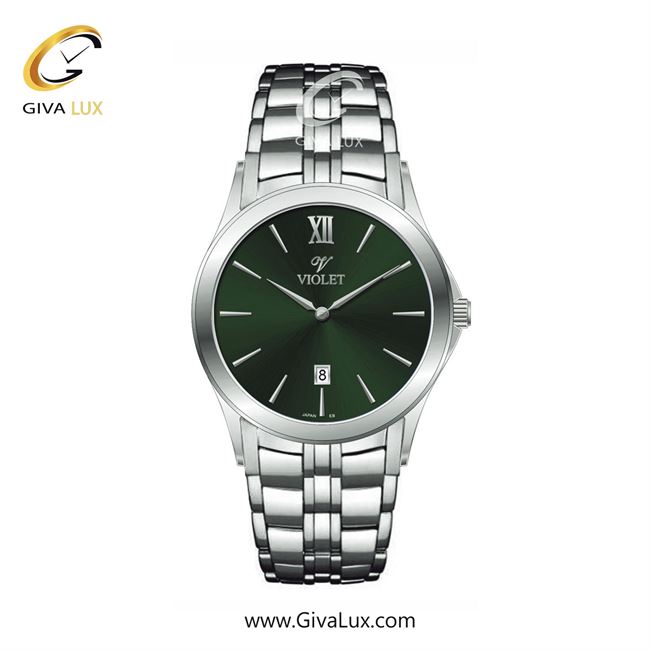 ساعت مچی اورجینال مردانه ویولت VIOLET نقره ای | نقره ای| سبز| کد رفرنس 0610