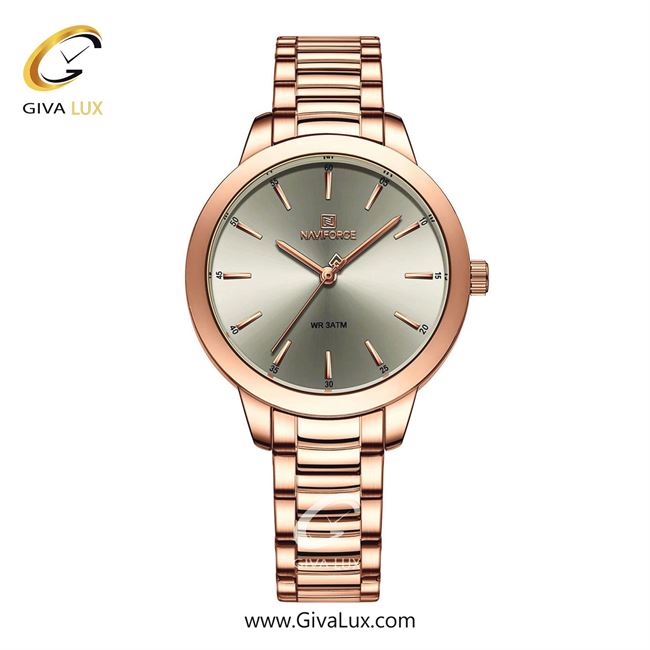 ساعت مچی اورجینال زنانه ناوی فورس|Naviforce|نوی فورس|نیوی فورس رزگلد | رزگلد| طوسی| کد رفرنس NF5025