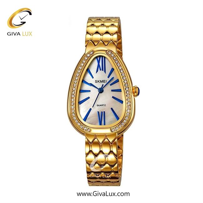 ساعت مچی اورجینال زنانه اسکمی (Skmei) طلایی | طلایی| سفید صدفی| کد رفرنس 2331