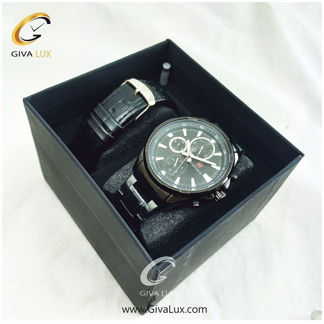 پک ساعت مچی مردانه استیل فول تایم ناوی فورس با بند اضافه مدل NF9089M