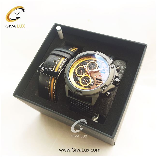 پک ساعت مچی اورجینال مردانه ناوی فورس|Naviforce|نوی فورس|نیوی فورس سه موتوره فول تایم  با بند اضافه کد رفرنس NF9110