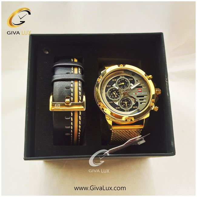 پک ساعت مردانه سه موتوره فول تایم ناوی فورس با بند اضافه مدل NF9110 23440-2.jpg