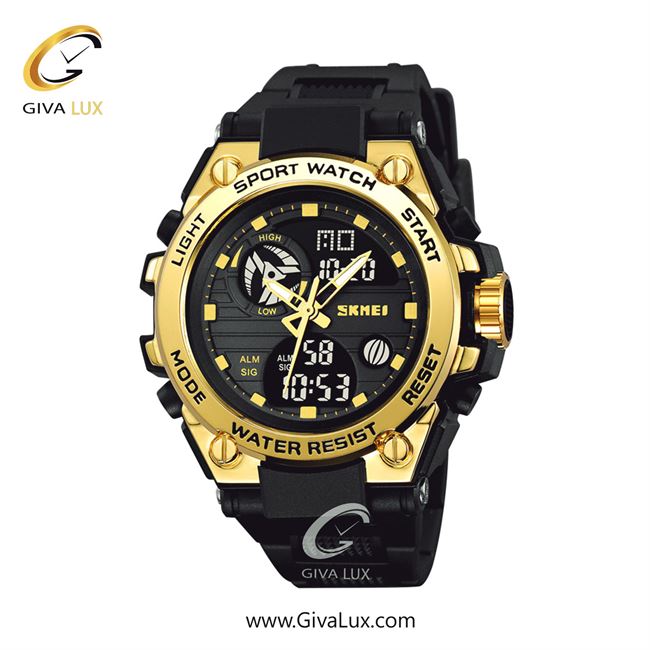 ساعت مچی اورجینال مردانه اسکمی (Skmei) دو زمانه طلایی | مشکی| مشکی| کد رفرنس 2360