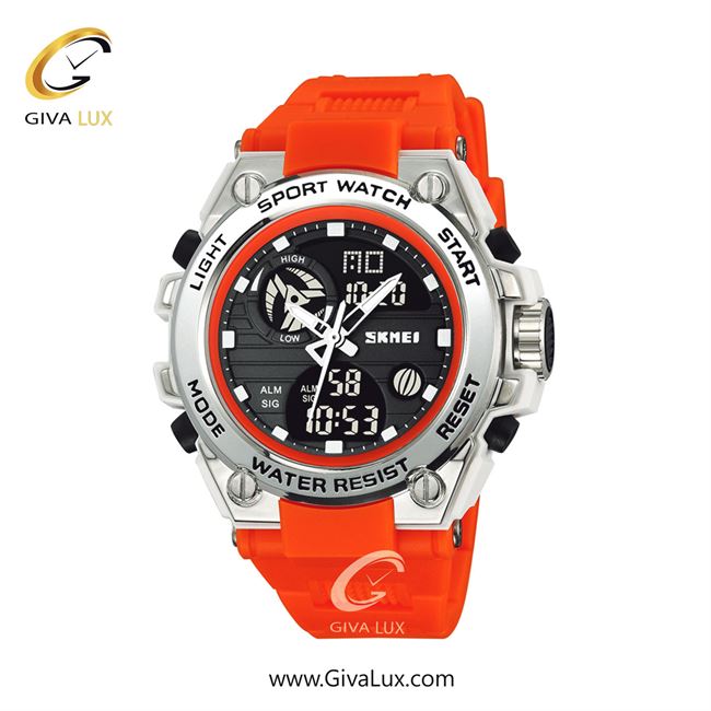 ساعت مچی اورجینال مردانه اسکمی (Skmei) دو زمانه نقره ای | نارنجی| مشکی| کد رفرنس 2360