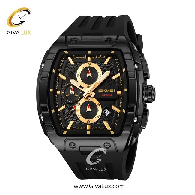 ساعت مچی اورجینال مردانه اسکمی (Skmei) سه موتوره کرنوگراف مشکی | مشکی| مشکی-طلایی| کد رفرنس 2363
