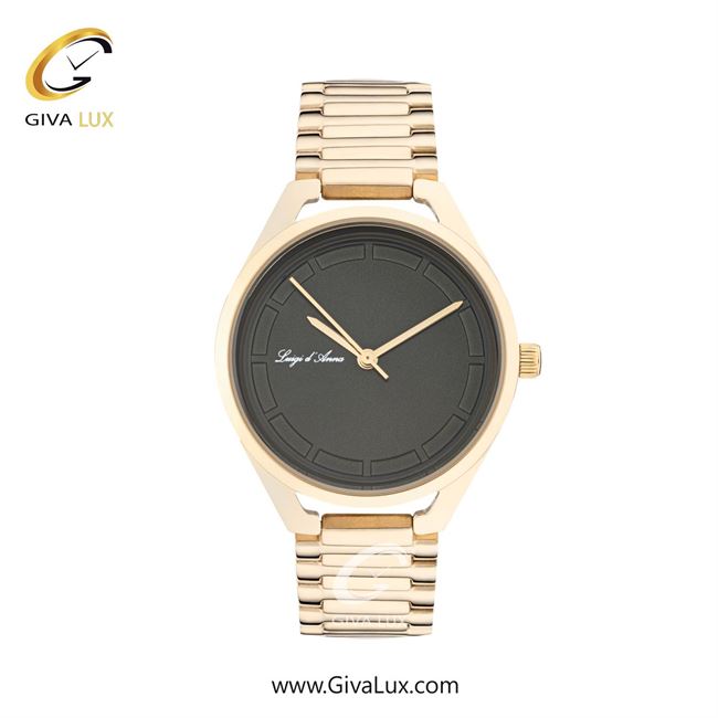 ساعت مچی اورجینال زنانه LdA | لوئیجی د آنا | Luigi d'Ana طلایی | طلایی| مشکی| کد رفرنس 2410
