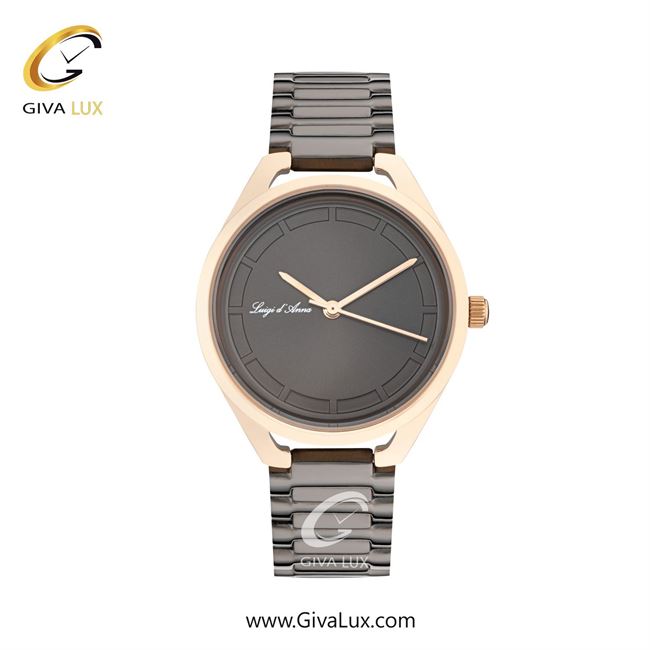 ساعت مچی اورجینال زنانه LdA | لوئیجی د آنا | Luigi d'Ana رزگلد | مشکی| مشکی| کد رفرنس 2410