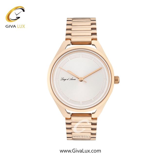 ساعت مچی اورجینال زنانه LdA | لوئیجی د آنا | Luigi d'Ana رزگلد | رزگلد| نقره ای| کد رفرنس 2410