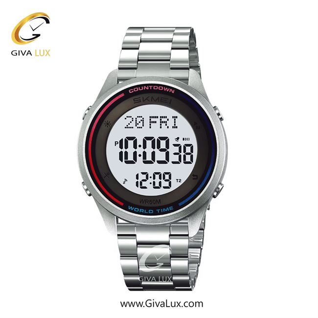 ساعت مچی اورجینال مردانه اسکمی (Skmei) دو زمانه نقره ای | نقره ای| نقره ای| کد رفرنس 2412