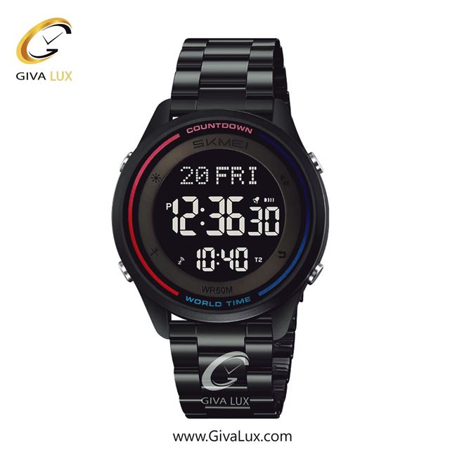 ساعت مچی اورجینال مردانه اسکمی (Skmei) دو زمانه مشکی | مشکی| مشکی| کد رفرنس 2412