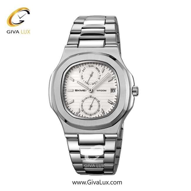 ساعت مچی اورجینال مردانه اسکمی (Skmei) سه موتوره کرنوگراف نقره ای | نقره ای| سفید| کد رفرنس 2423