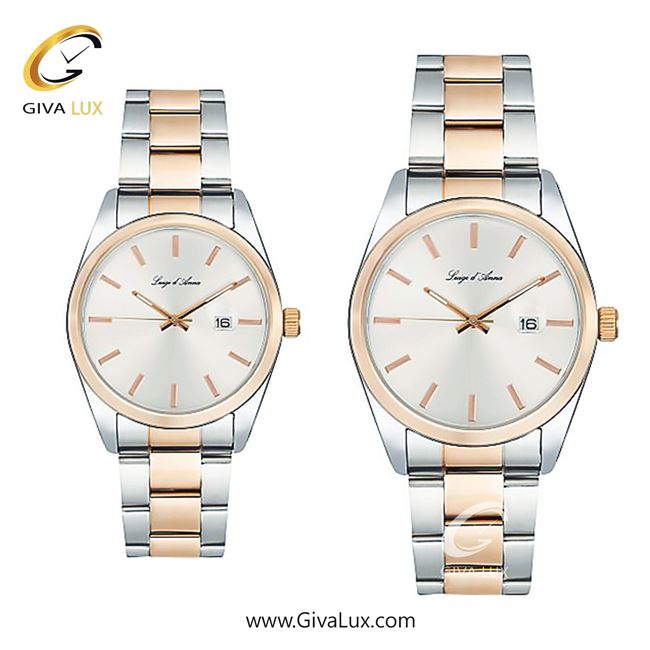 ساعت مچی اورجینال ست LdA رزگلد | نقره ای-رزگلد| نقره ای| کد رفرنس مردانه: 2438 ، زنانه: 2439