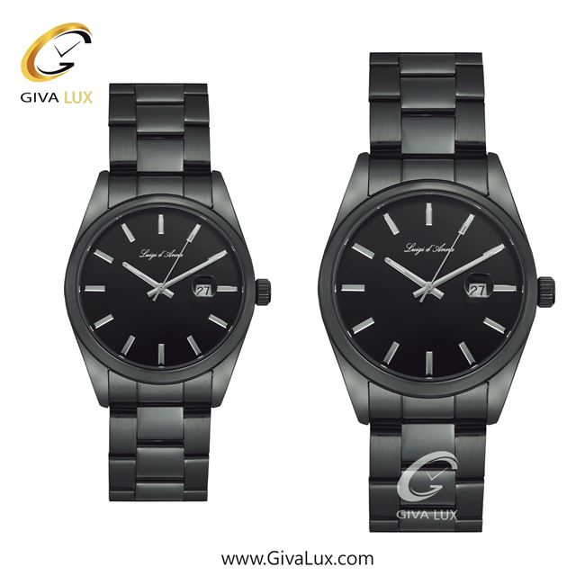 ساعت مچی اورجینال ست LdA مشکی | مشکی| مشکی| کد رفرنس مردانه: 2438 ، زنانه: 2439
