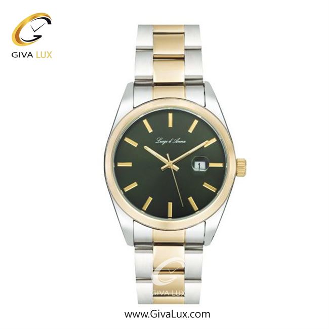 ساعت مچی اورجینال مردانه LdA | لوئیجی د آنا | Luigi d'Ana طلایی | طلایی-نقره ای| سبز| کد رفرنس 2438