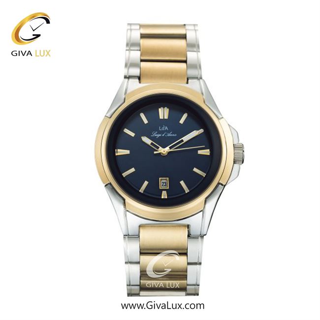 ساعت مچی اورجینال مردانه LdA طلایی | طلایی-نقره ای| سرمه ای| کد رفرنس 2474