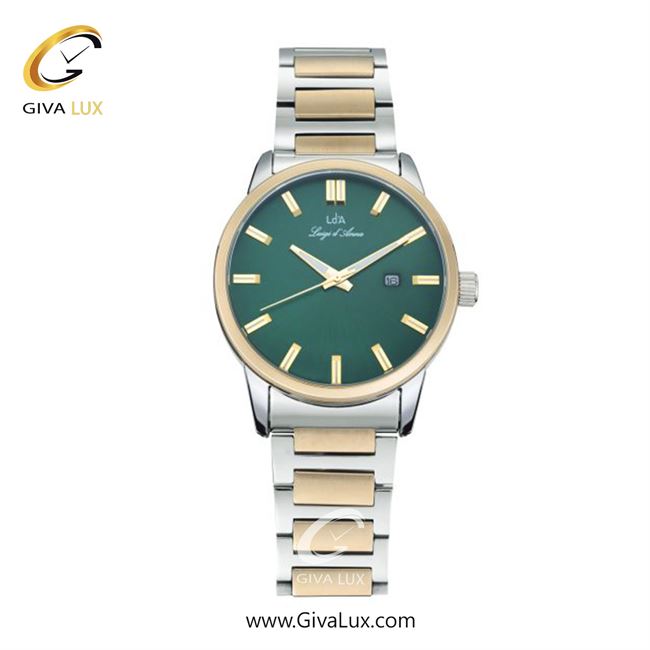 ساعت مچی اورجینال مردانه LdA طلایی | طلایی-نقره ای| سبز| کد رفرنس 2476
