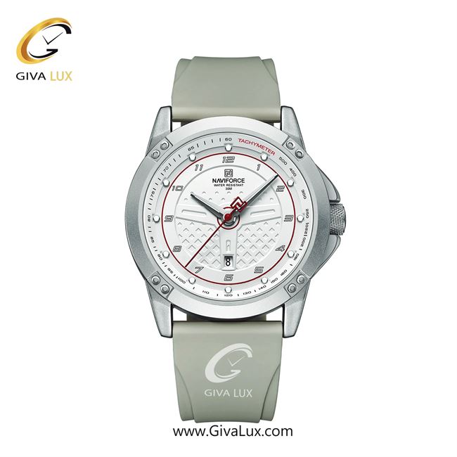 ساعت مچی اورجینال اسپرت-مردانه ناوی فورس|Naviforce|نوی فورس|نیوی فورس نقره ای | نقره ای| سفید-قرمز| کد رفرنس NF8031