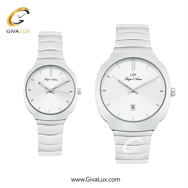 ساعت مچی اورجینال ست LdA | لوئیجی د آنا | Luigi d'Ana نقره ای | نقره ای| نقره ای| کد رفرنس 2480-2481