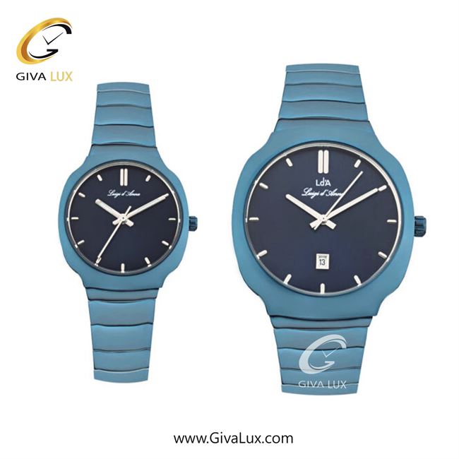 ساعت مچی اورجینال ست LdA | لوئیجی د آنا | Luigi d'Ana سرمه ای | سرمه ای| سرمه ای| کد رفرنس 2480-2481