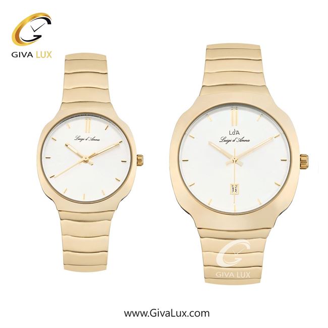 ساعت مچی اورجینال ست LdA | لوئیجی د آنا | Luigi d'Ana طلایی | طلایی| نقره ای| کد رفرنس 2480-2481