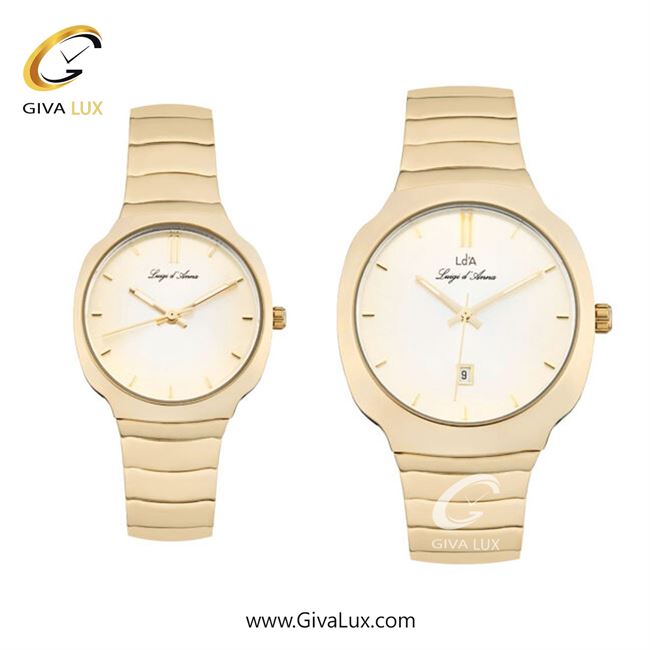 ساعت مچی اورجینال ست LdA | لوئیجی د آنا | Luigi d'Ana طلایی | طلایی| طلایی| کد رفرنس 2480-2481